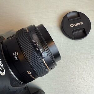 It’s the Canon EF Nifty 50! 1.4 EF